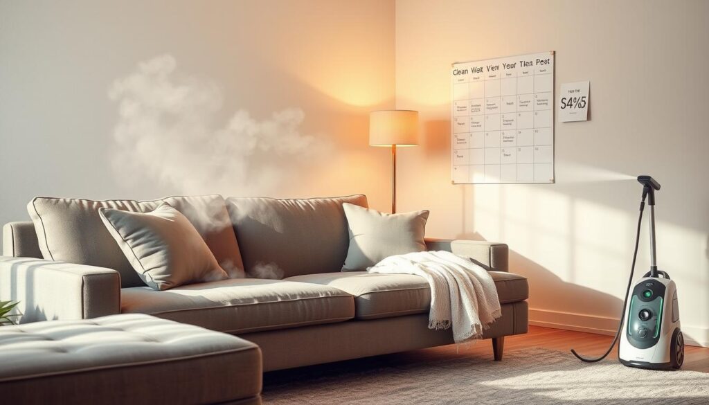 how often steam clean sofa