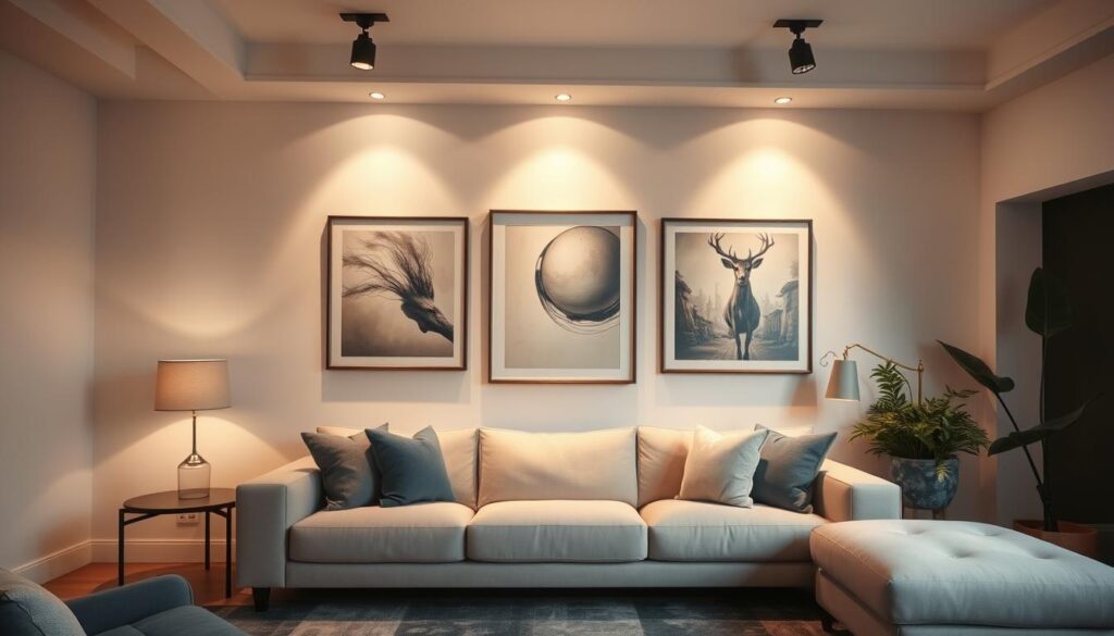 lighting for art above sofa lighting for art above sofa